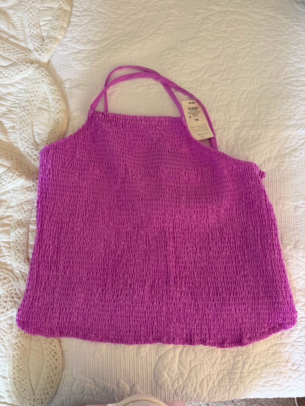 NWT Smocked Halter Tank Top in Bright Fuchsia